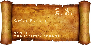 Rafaj Martin névjegykártya